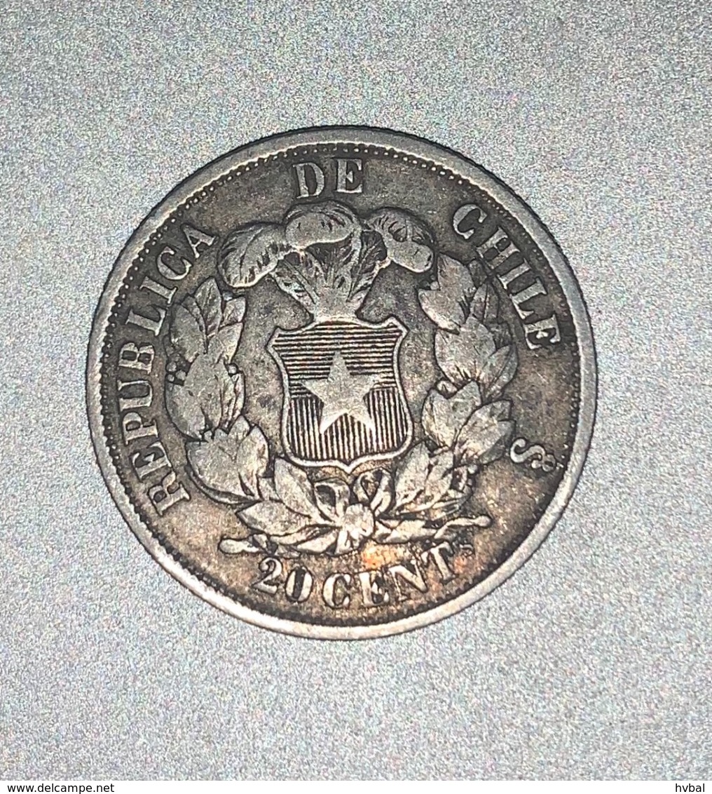 20 Centavos 1866 Argent - Chile