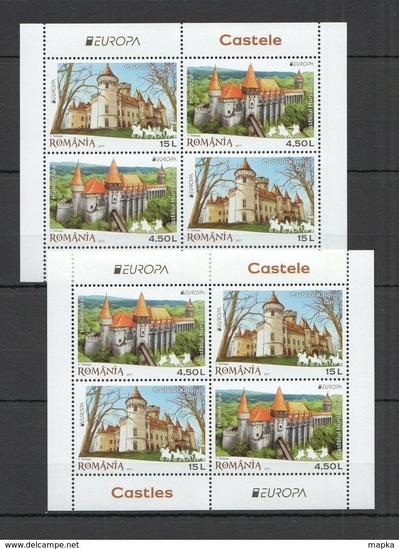 RM133 2017 ROMANIA ARCHITECTURE CASTLES EUROPA CEPT BL696(I+II) MICHEL 56 EU MNH - 2017