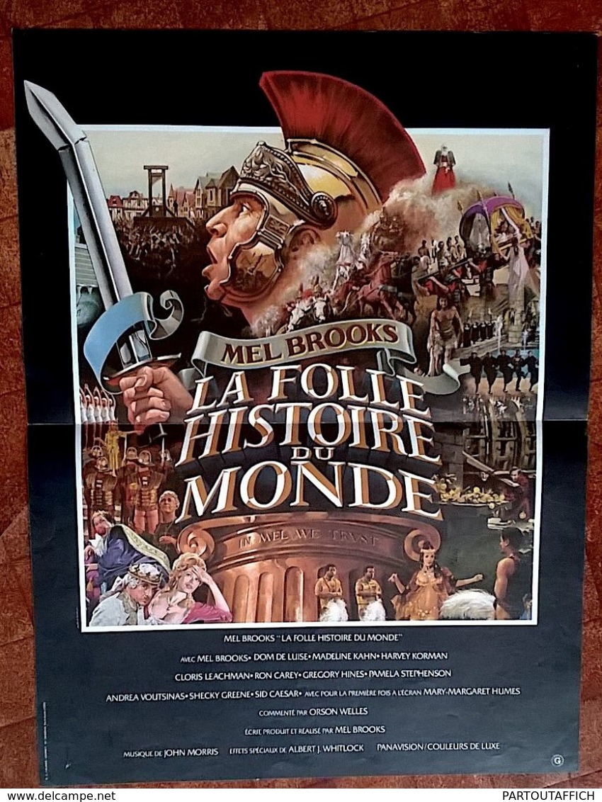 Aff Ciné Orig LA FOLLE HISTOIRE DU MONDE Mel Brooks 1981 40x60 Illus Mascii - Manifesti & Poster