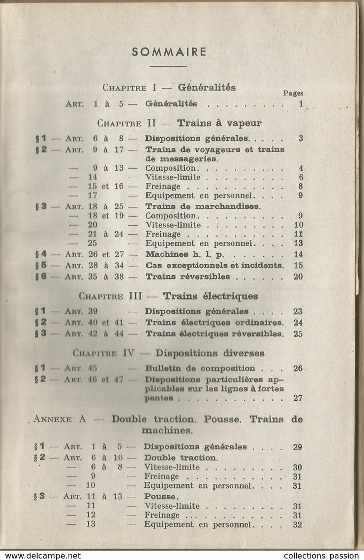 Société Nationale Des CHEMINS DE FER FRANCAIS  , Instruction Sur La Composition Des Trains ,1947 , Frais Fr 4.95 E - Altri & Non Classificati