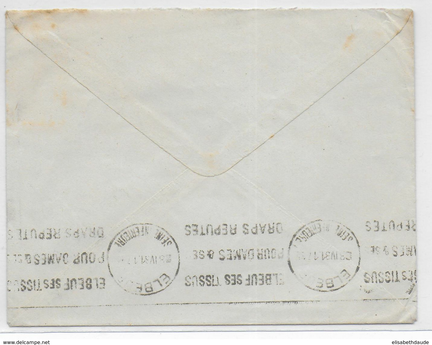 1931 - ALGERIE - ENVELOPPE ENTIER POSTAL De ALGER => ELBEUF (SEINE INFERIEURE) - Briefe U. Dokumente