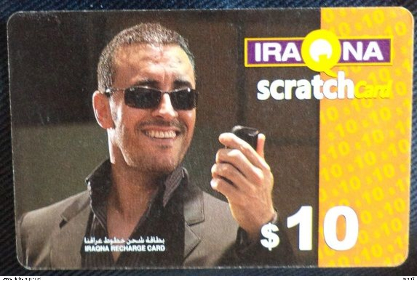 IRAQ - Iraqna - Man With Mobile $10 Scratch Card , Refill Card  Expiry Date : 31/12/2006 [used] - Iraq