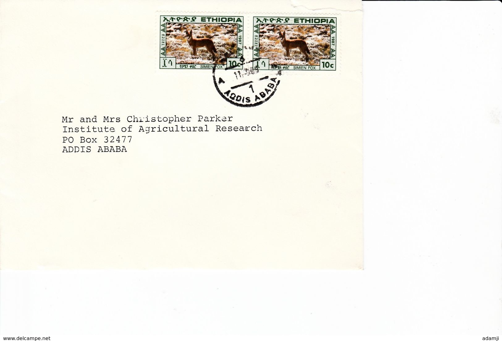 ETHIOPIA 1989 COVER TO UK - Ethiopie