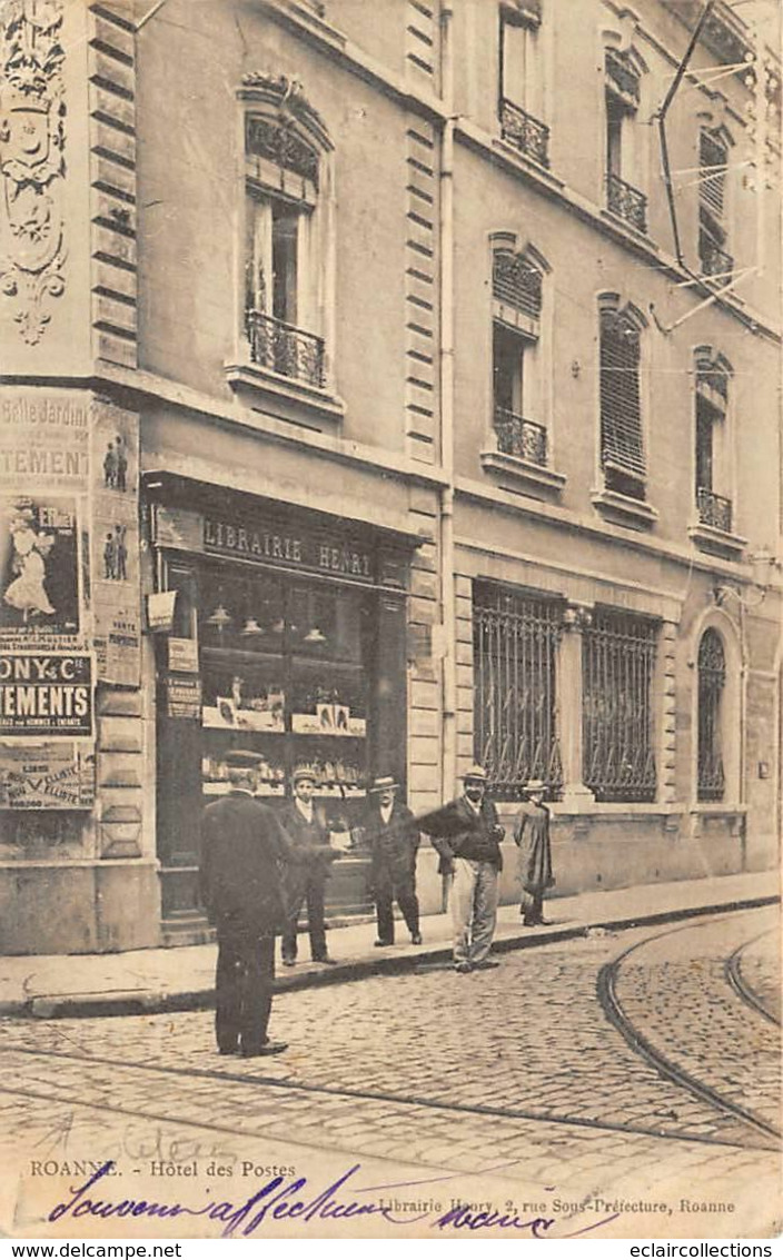 Roanne        42     Hôtel Des Postes. Librairie Henry Editeur De La Carte       (voir Scan) - Roanne