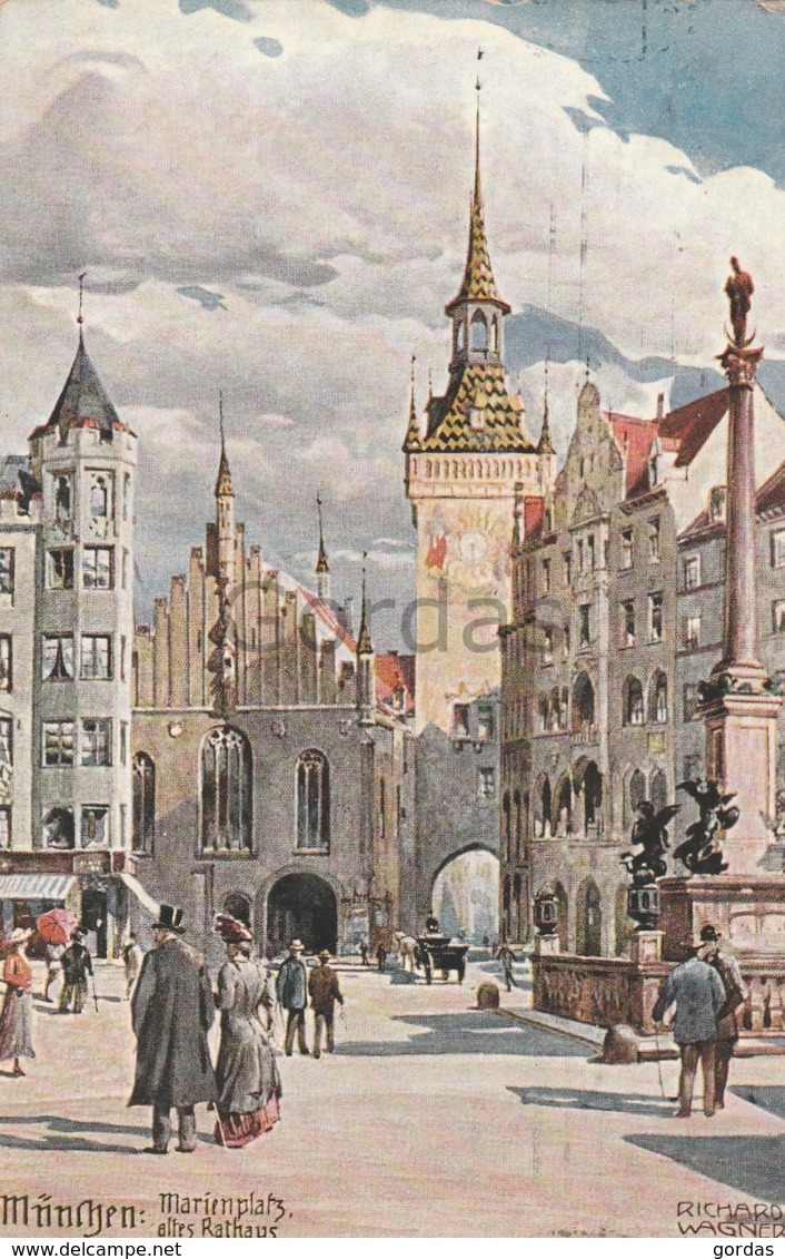 Illustrateur Richard Wagner - Munchen - Marienplatz - Altes Rathaus - Wagner, Richard