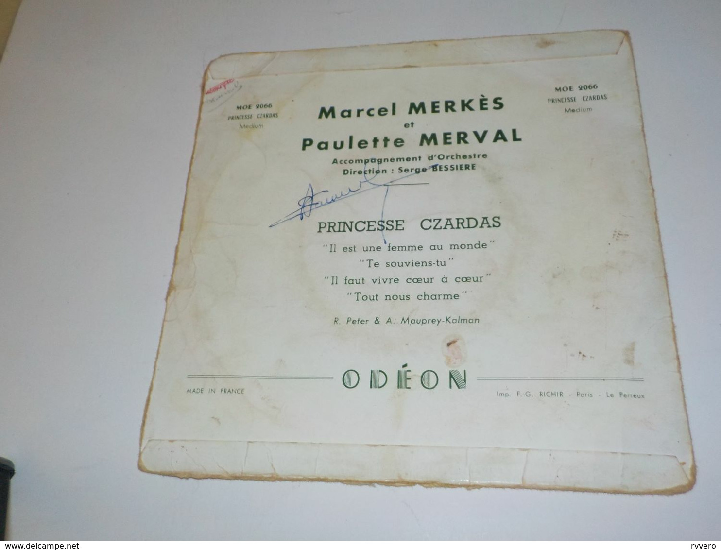 45 TOURS MARCEL MERKES PRINCESSE CZARDAS - Opera