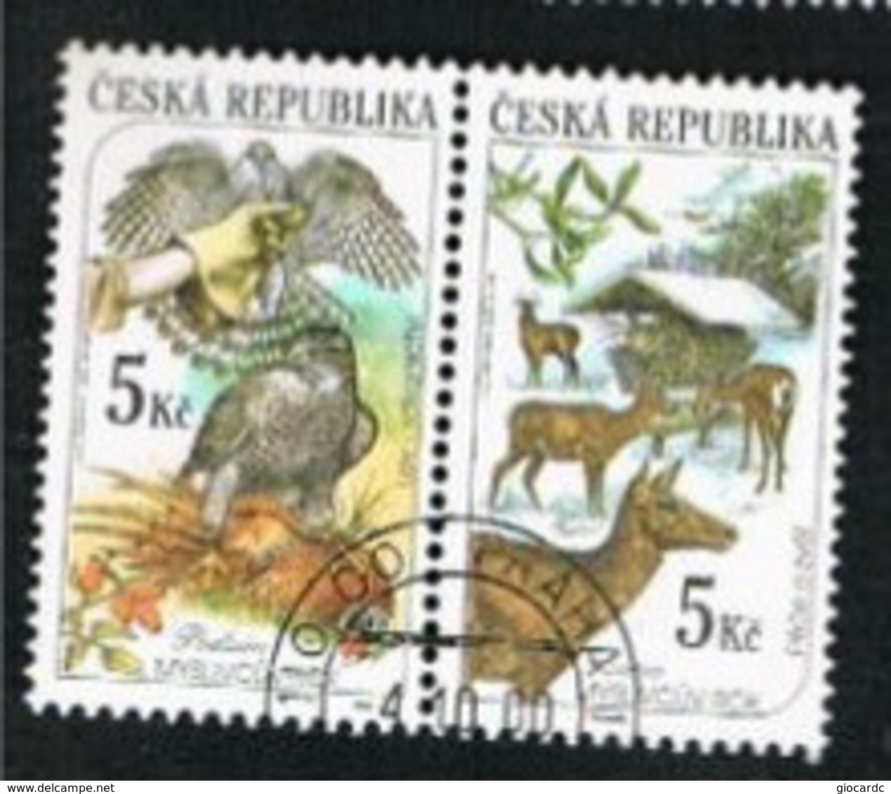 REP. CECA (CZECH REPUBLIC) - SG 278.279  - 2000  HUNTING SEASONS (AUTUMN / WINTER 2 SE-TENANT FROM BOOKLET) -   USED - Sonstige & Ohne Zuordnung