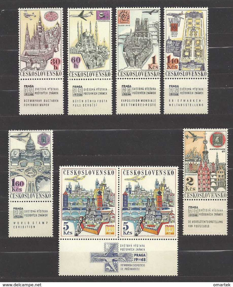 Czechoslovakia 1967 MNH ** Mi 1738-1744 Zf Sc C59-C65 AIR POST, FLUGPOST. Tschechoslowakei - Otros & Sin Clasificación