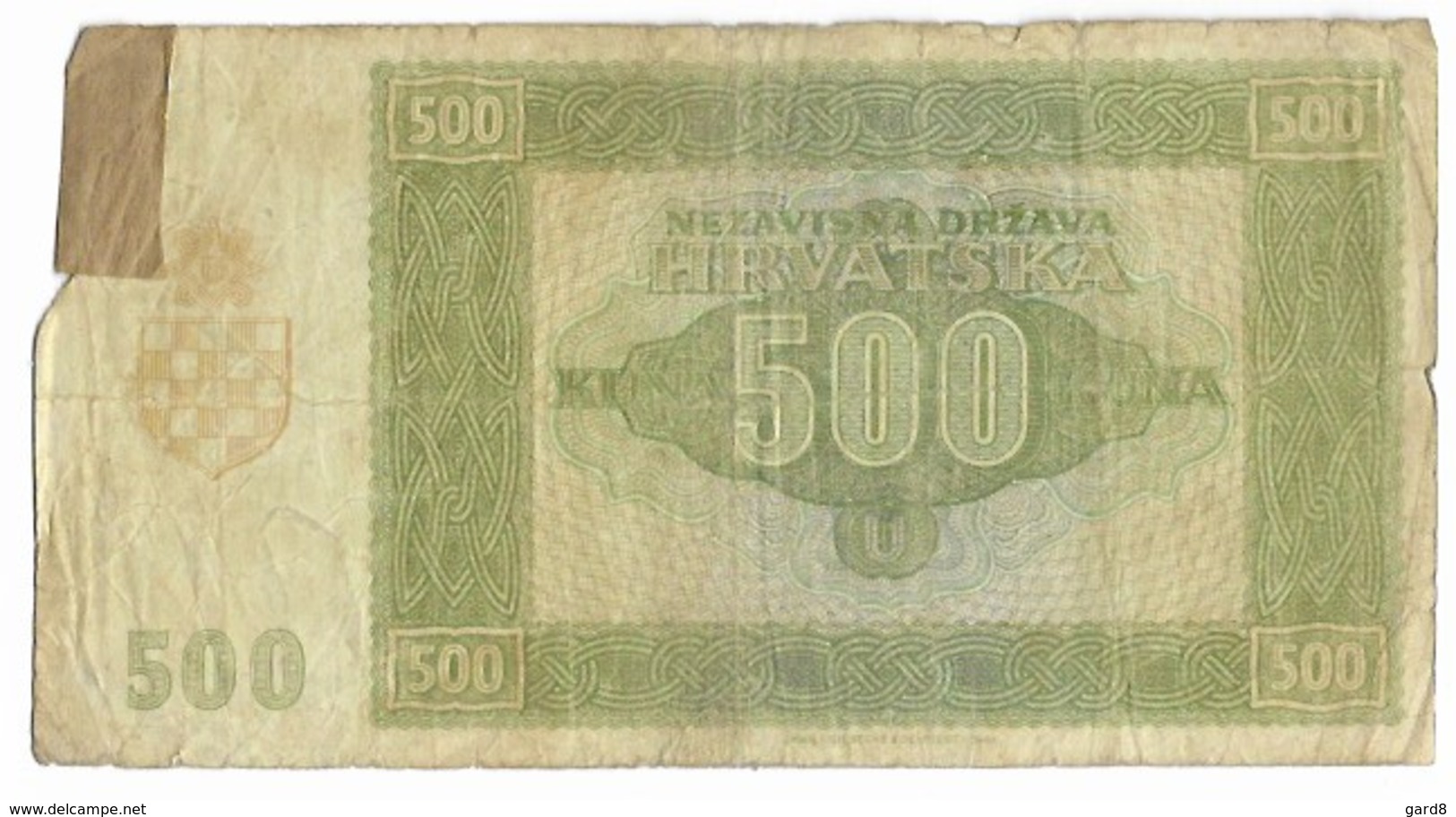 Billet De 500 Kuna   - Croatie  1941 - Kroatië