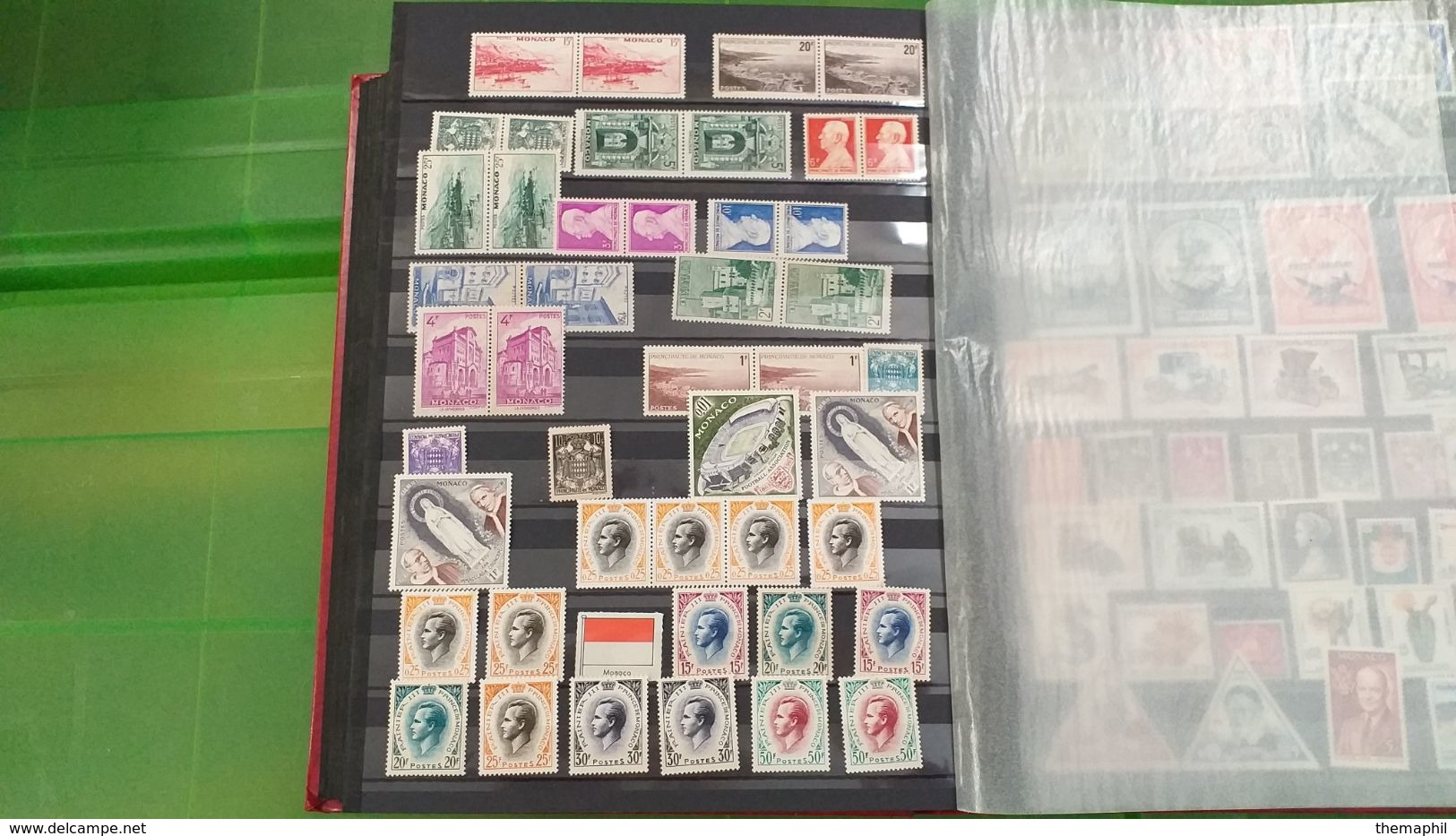 lot n° TH 480  MONACO un bon classeur de timbres neufs xx et quelques obl.