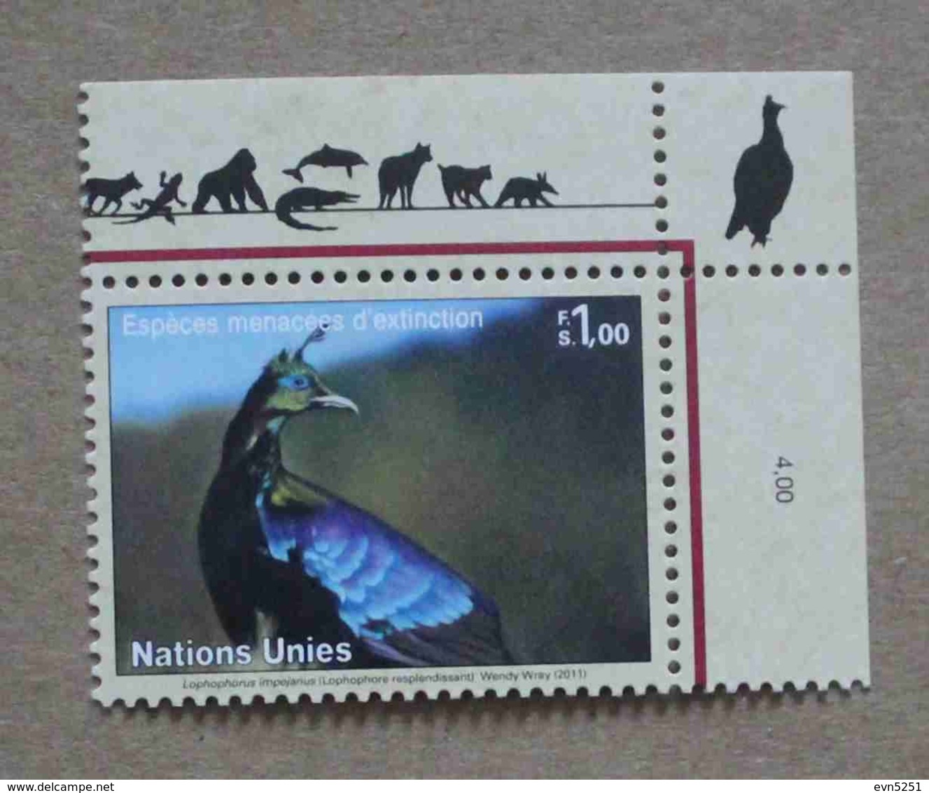 Ge11-01 : Nations-Unies (Genève) / Protection De La Nature - Lophophore Resplendissant (Lophophorus Impejanus) - Neufs