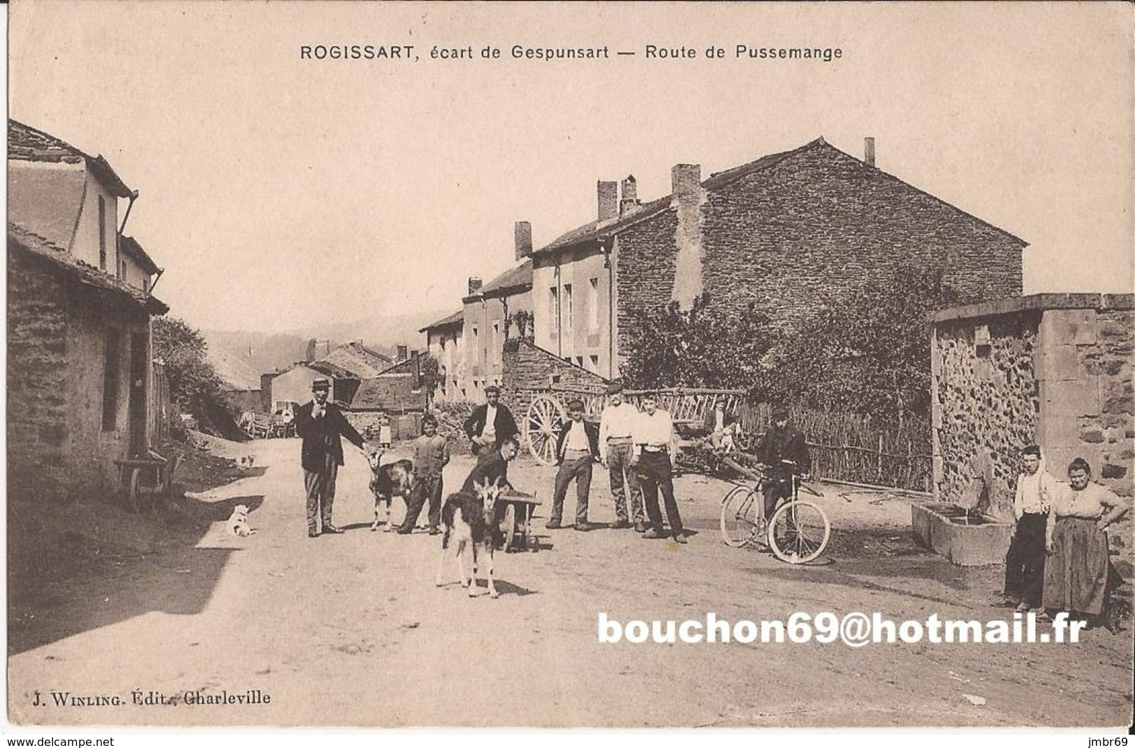 08 Rogissart Ecart De Gespunsart (charleville Mezieres Villers Semeuse) Route De Pussemange  Berger Goat Chevres RARE - Altri & Non Classificati