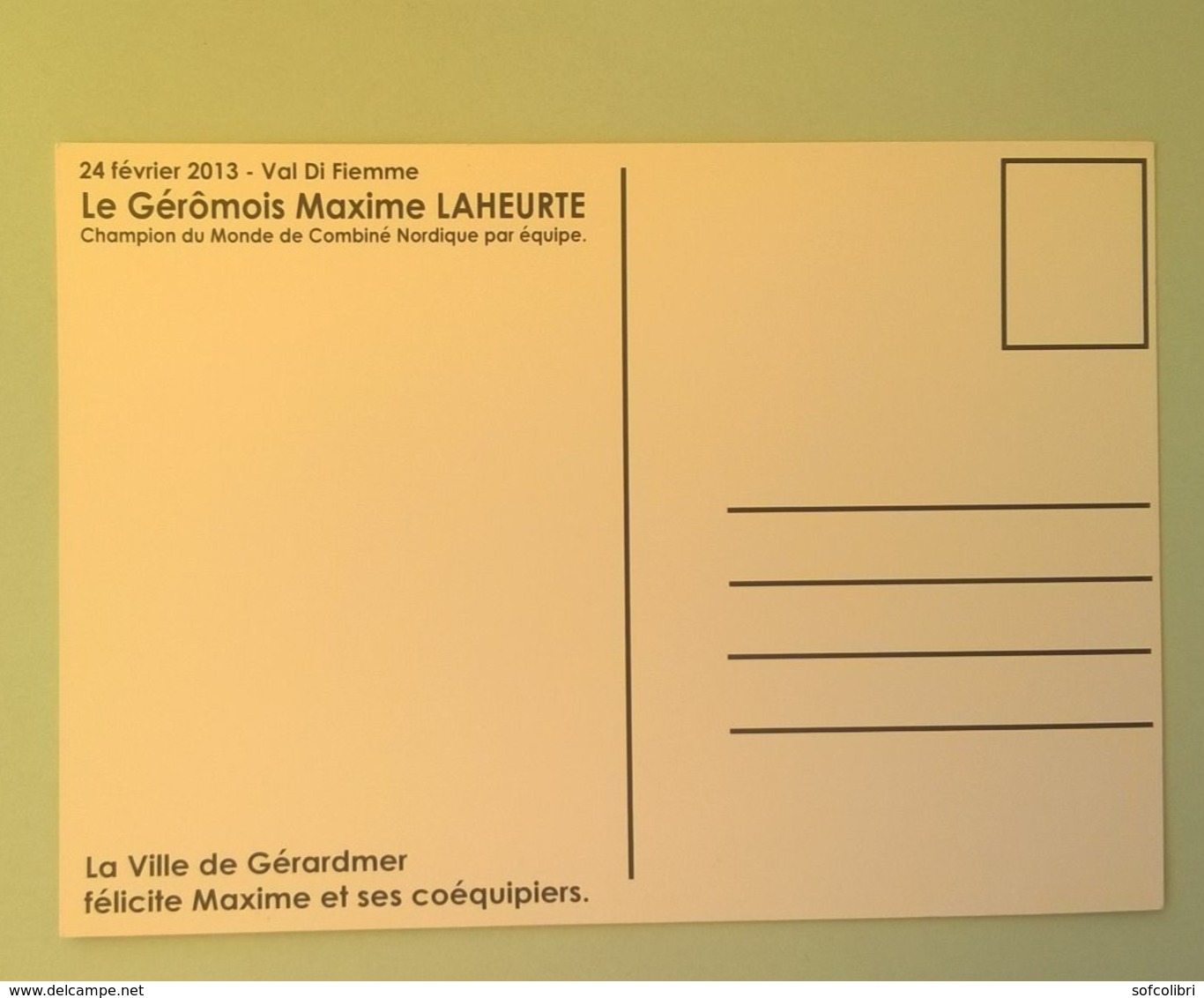 SKI - MAXIME LAHEURTE (Champion Du Monde Par Equipe-Combiné Nordique)....Signature...Autographe Véritable..... - Other & Unclassified