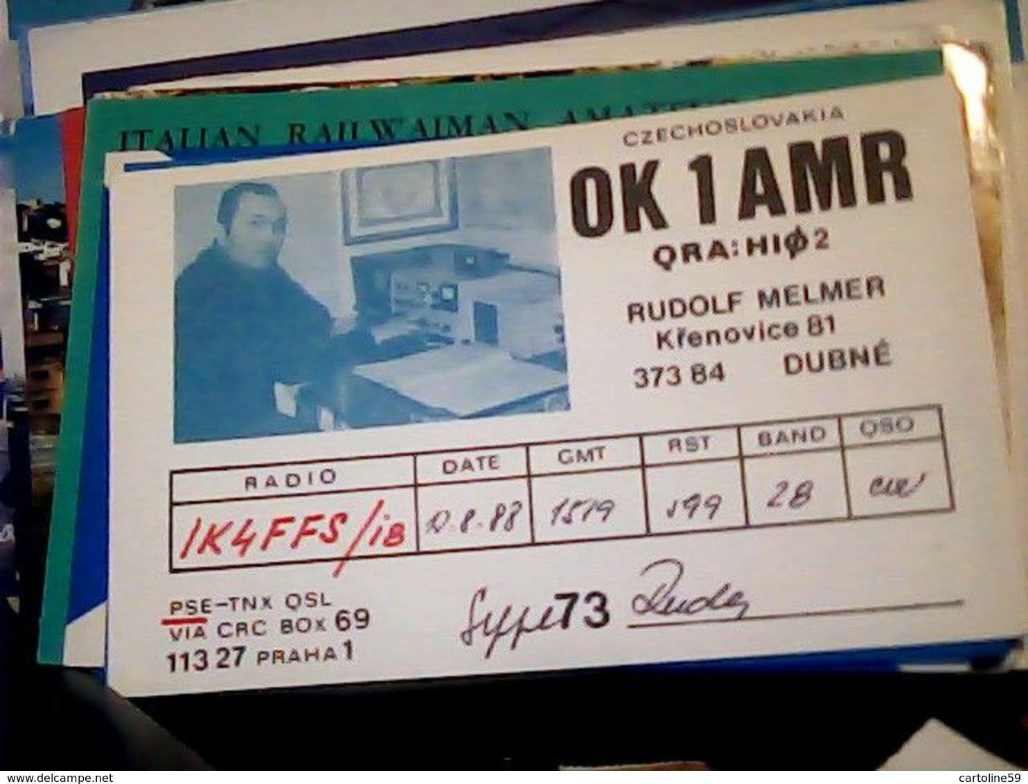 QSL CARD CZECHOSLOVAKIA  RADIO AMATORE DUBNE  PRAHA  V1988 HQ10060 - Other & Unclassified