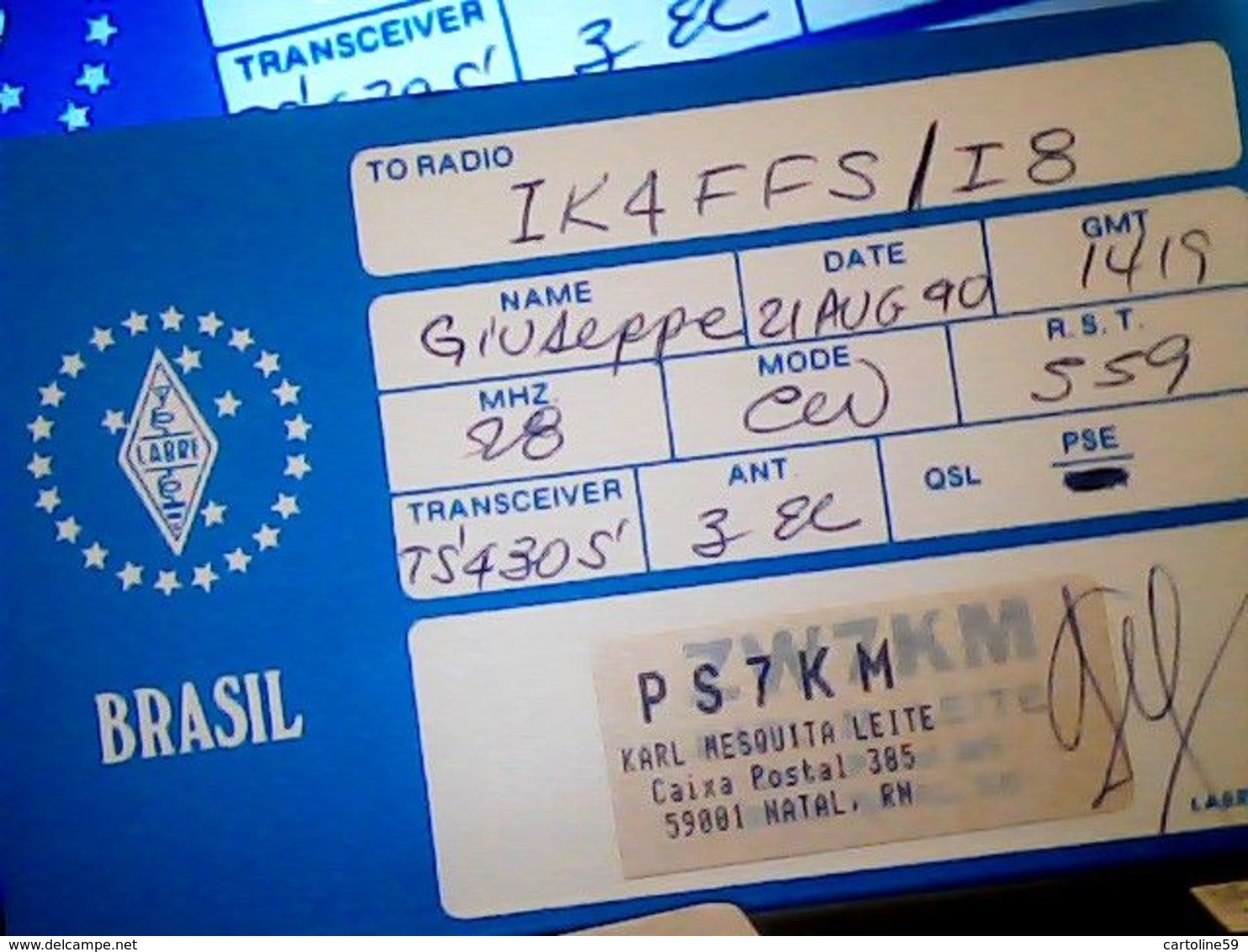 QSL CARD   RADIO AMATORE NATAL  BRASIL V1990 HQ10061 - Other & Unclassified