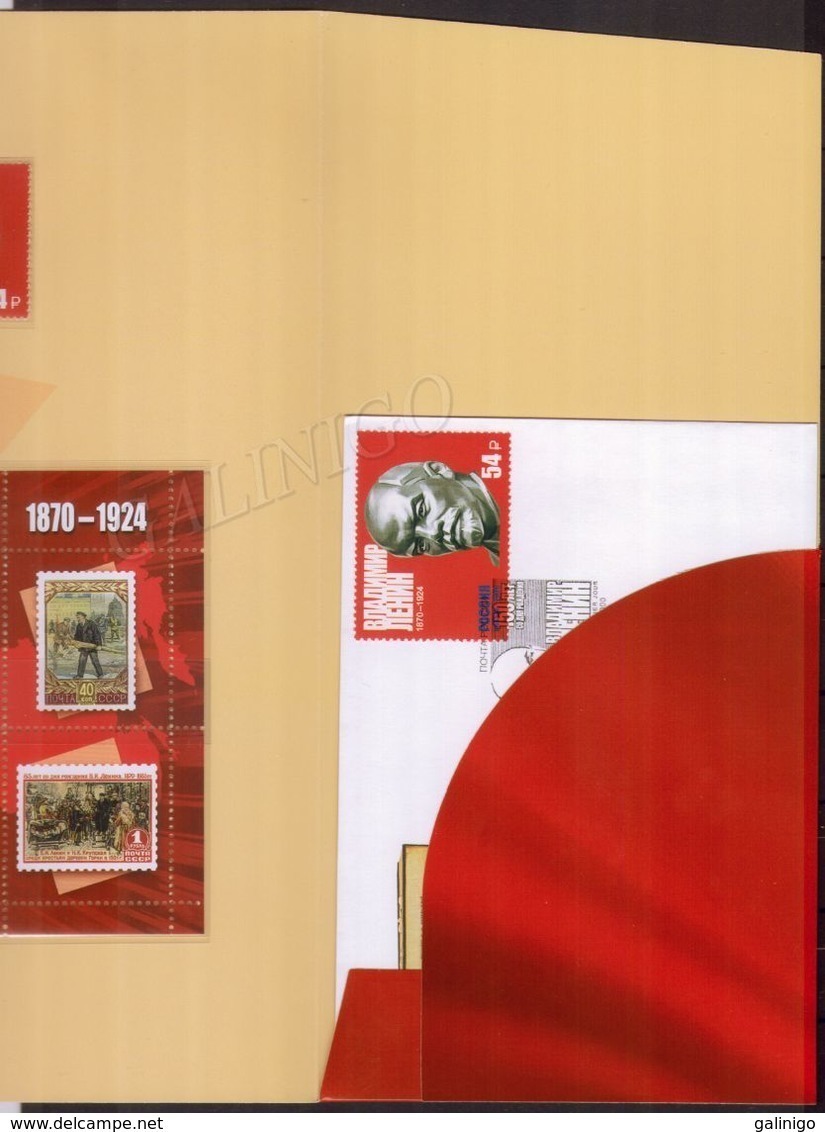 2020-2630 In Souvenir Pack (983) - (stamp,fdc+rare Vignette)  Russia  150th Anniversary Of Vladimir I.Lenin MNH - Nuovi