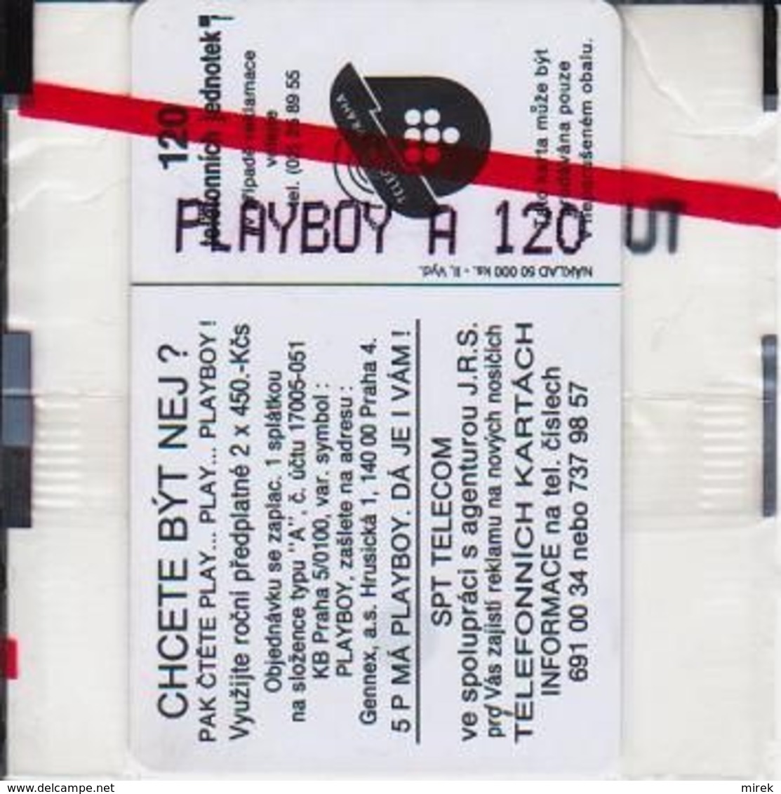 28/ Czechoslovakia; C18., SL5, CN: 43816, On Wrapper Text "PLAYBOY A 120", Rare - Czechoslovakia