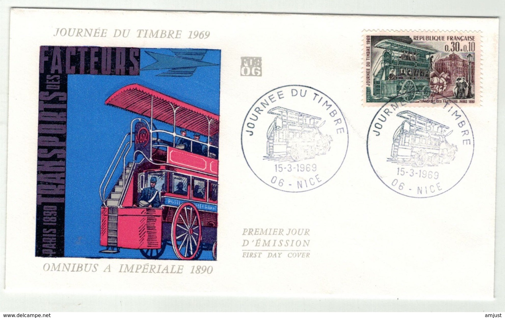 France // FDC // Journée Du Timbre 1969 Nice - Non Classés