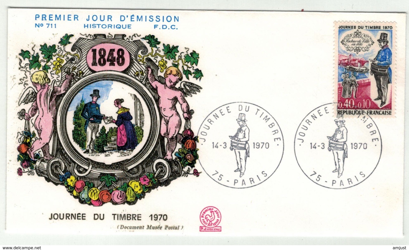 France // FDC // Journée Du Timbre 1970 Paris - Non Classificati
