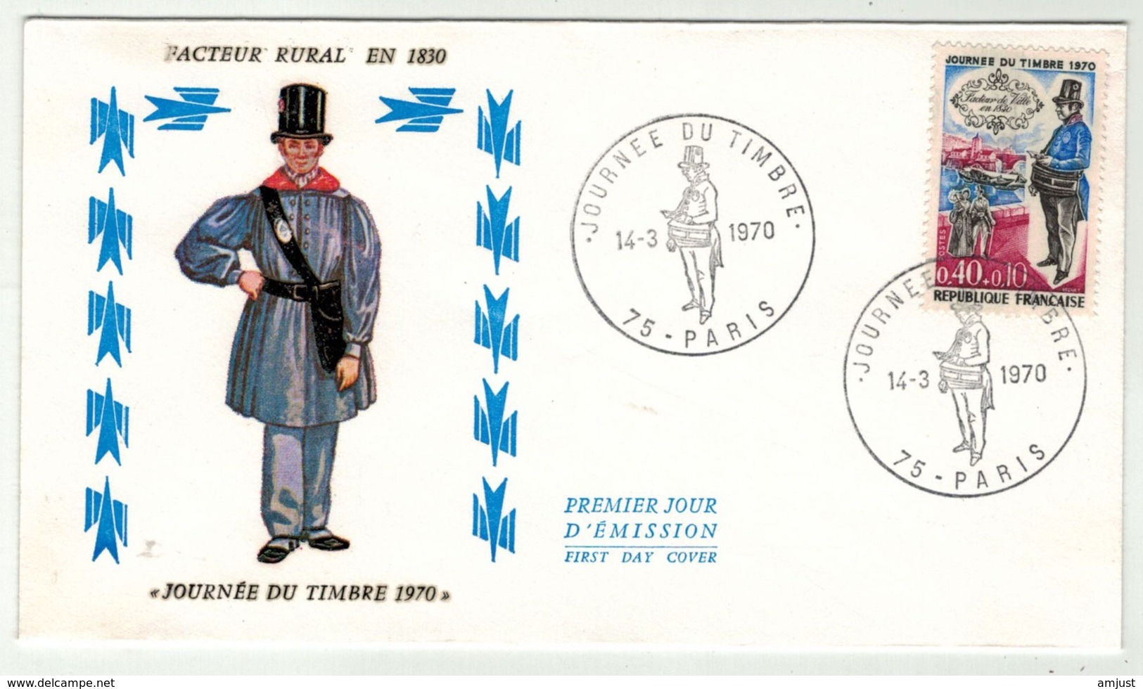 France // FDC // Journée Du Timbre 1970 Paris - 1970-1979