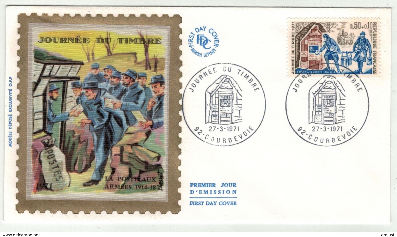 France // FDC // Journée Du Timbre 1971 Courbevoie - Ohne Zuordnung