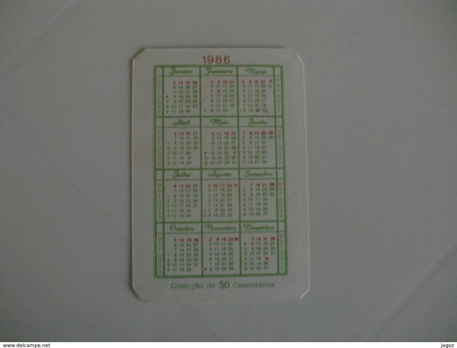 Football Futebol Brasil Zico Portugal Portuguese Pocket Calendar 1986 - Kleinformat : 1981-90