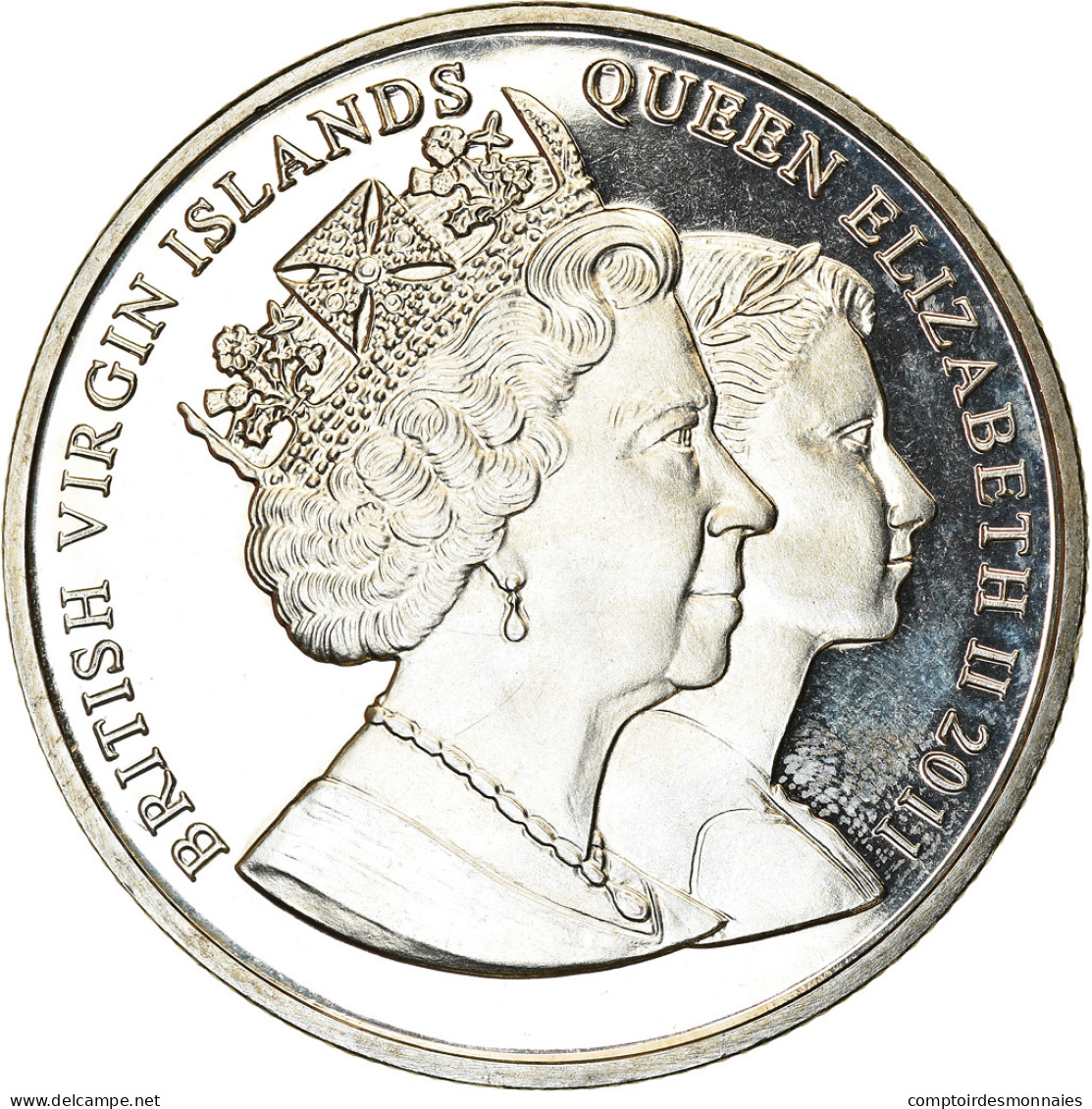 Monnaie, BRITISH VIRGIN ISLANDS, Dollar, 2011, Franklin Mint, Reine Elizabeth à - Britse Maagdeneilanden