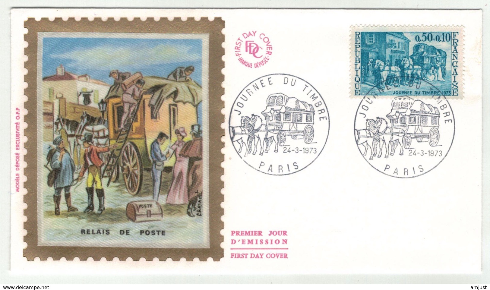 France // FDC // Journée Du Timbre 1973 Paris - Sin Clasificación