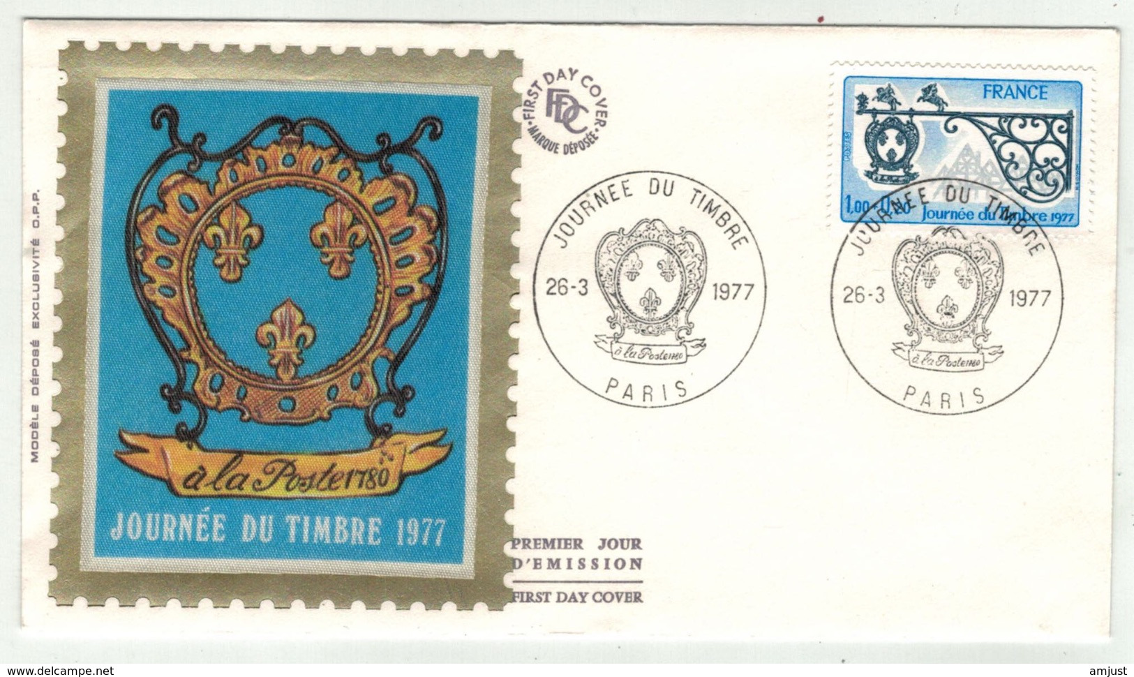 France // FDC // Journée Du Timbre 1977 Paris - Ohne Zuordnung