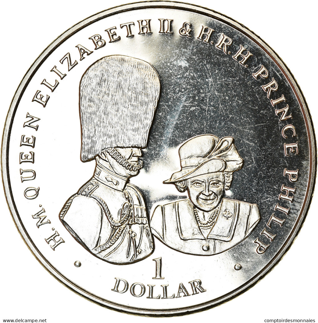 Monnaie, BRITISH VIRGIN ISLANDS, Dollar, 2017, Franklin Mint, Jubilé De Saphir - Iles Vièrges Britanniques