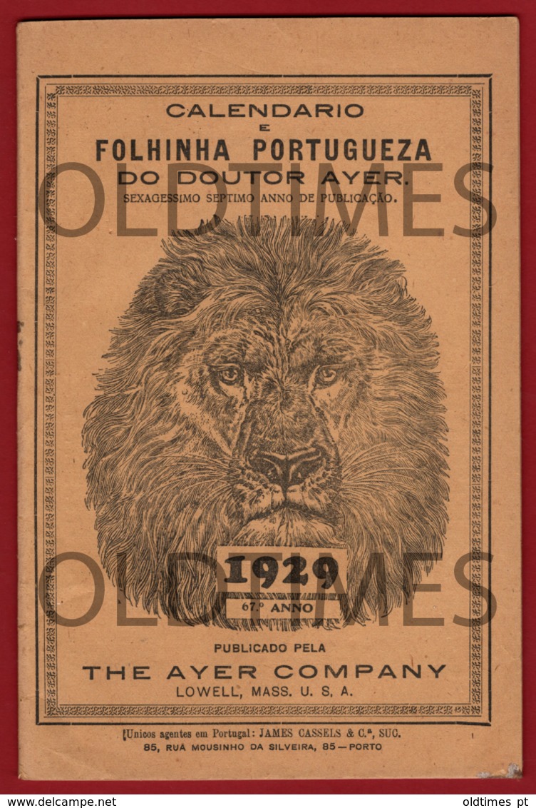 PORTUGAL - CALENDARIO E FOLHINHA PORTGUESA DO DOUTOR AYER - 1929 BROCHURE - Sonstige & Ohne Zuordnung