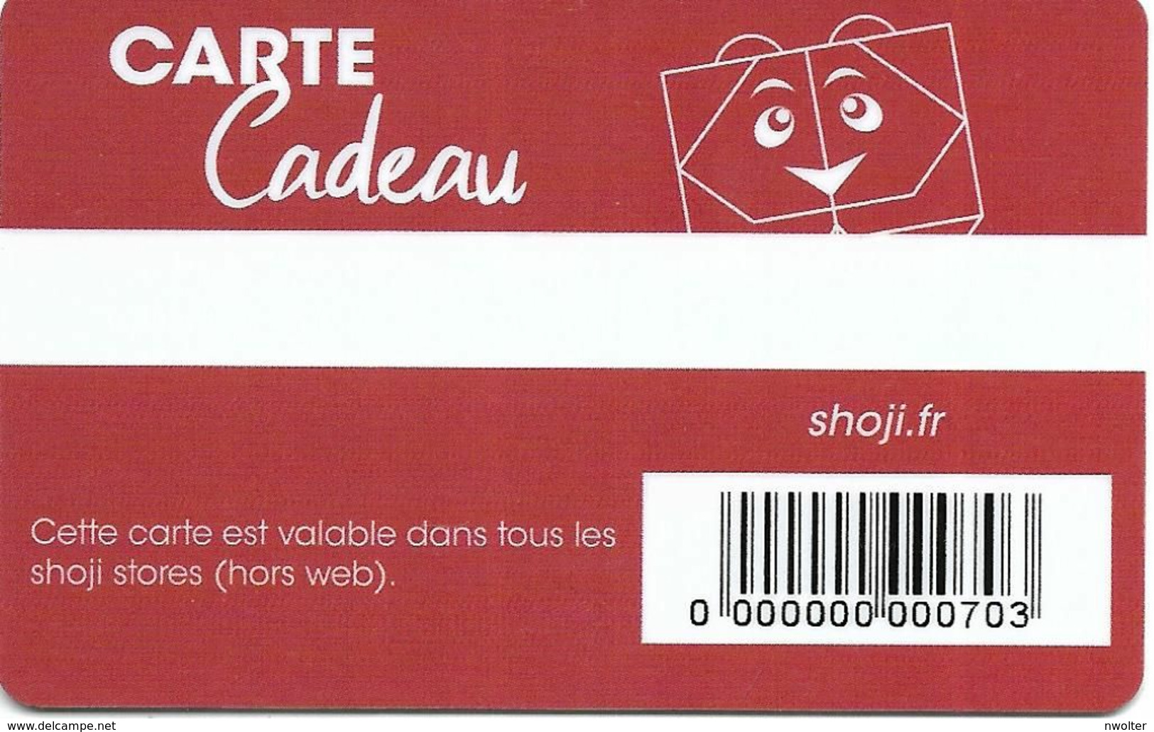 @+ Carte Cadeau - Gift Card : SHOJI - LA RANGITUDE (FRANCE) - Sonstige & Ohne Zuordnung