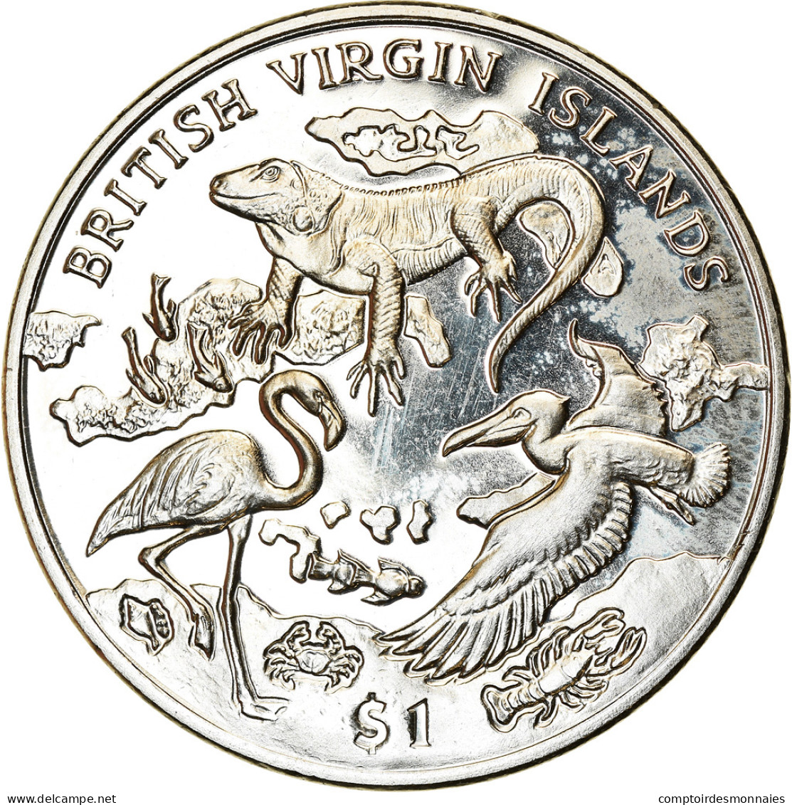 Monnaie, BRITISH VIRGIN ISLANDS, Dollar, 2018, Franklin Mint, Nature Sauvage De - British Virgin Islands