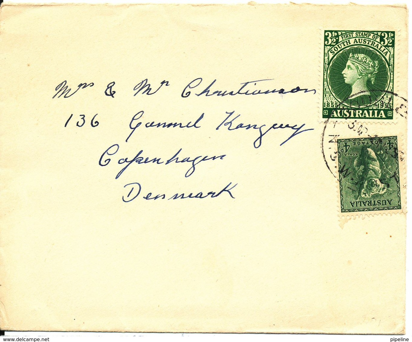 Australia Cover Sent To Denmark 1955 - Otros & Sin Clasificación