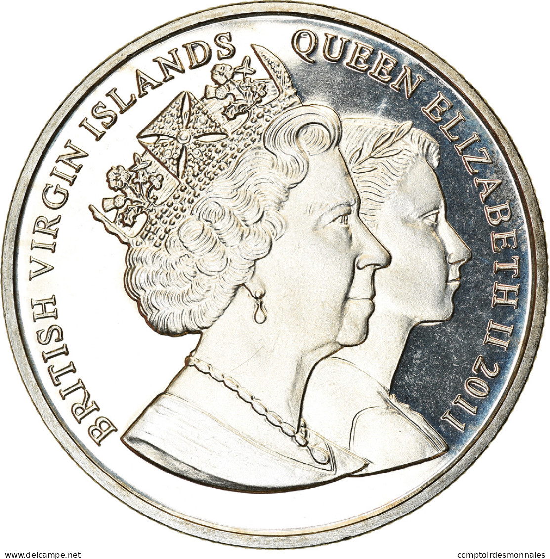 Monnaie, BRITISH VIRGIN ISLANDS, Dollar, 2011, Franklin Mint, Reine Elizabeth à - Isole Vergini Britanniche