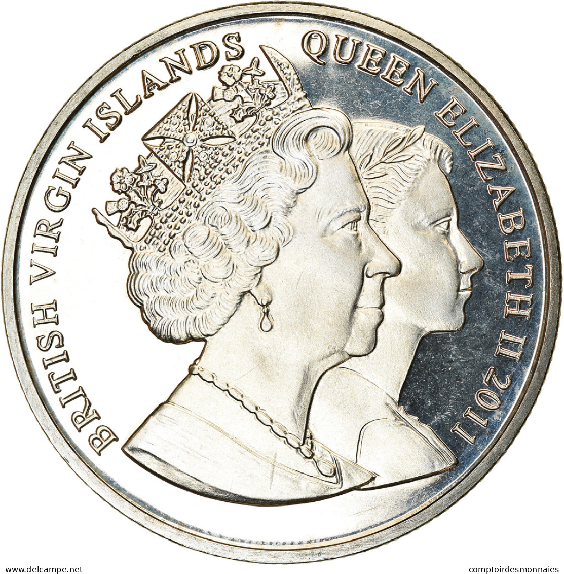 Monnaie, BRITISH VIRGIN ISLANDS, Dollar, 2011, Franklin Mint, Reine Elizabeth à - Iles Vièrges Britanniques