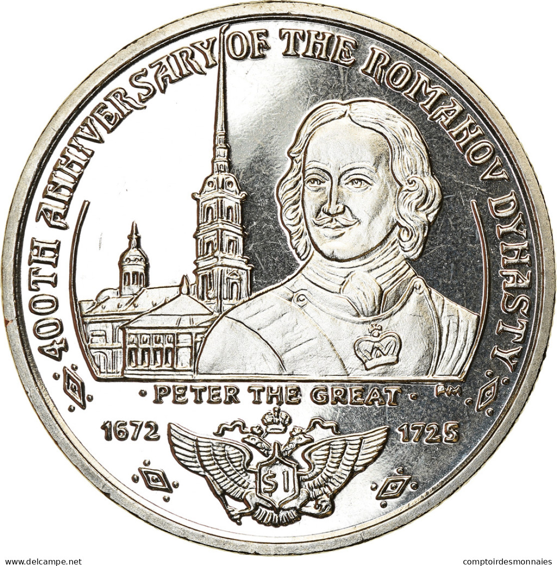 Monnaie, BRITISH VIRGIN ISLANDS, Dollar, 2013, Franklin Mint, Dynastie Romanov - - Jungferninseln, Britische