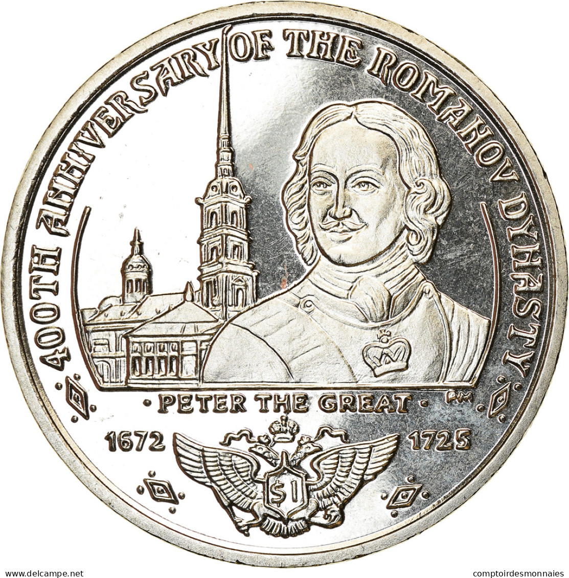 Monnaie, BRITISH VIRGIN ISLANDS, Dollar, 2013, Franklin Mint, Dynastie Romanov - - British Virgin Islands