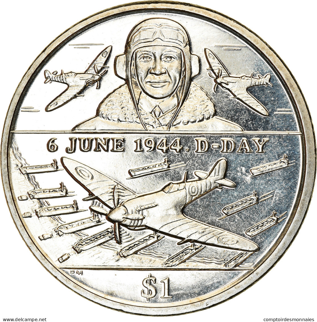 Monnaie, BRITISH VIRGIN ISLANDS, Dollar, 2004, Pobjoy Mint, D-Day - Aviation - British Virgin Islands