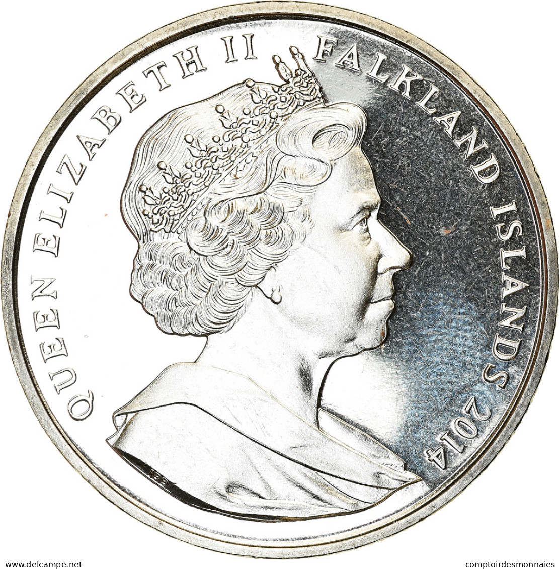 Monnaie, Falkland Islands, Crown, 2014, Croix Du Sacrifice, SPL, Cupro-nickel - Malvinas