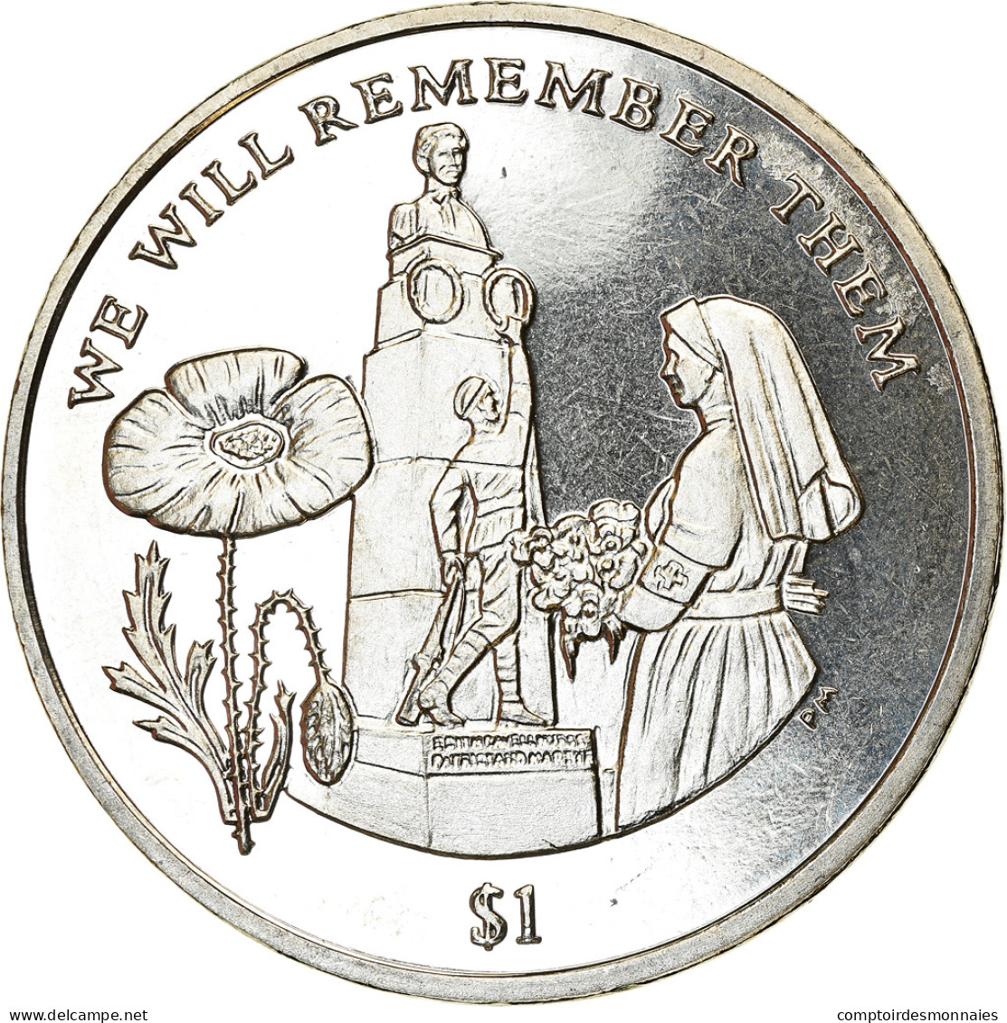 Monnaie, BRITISH VIRGIN ISLANDS, Dollar, 2014, Franklin Mint, Edith Cavell, SPL - British Virgin Islands