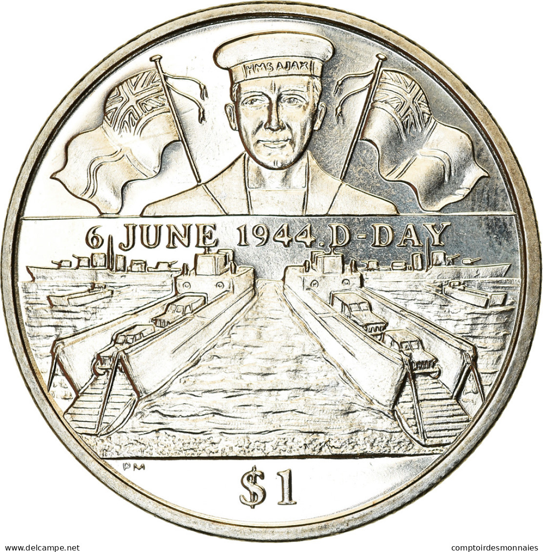 Monnaie, BRITISH VIRGIN ISLANDS, Dollar, 2004, Pobjoy Mint, D-Day - Marine, SPL - Britse Maagdeneilanden