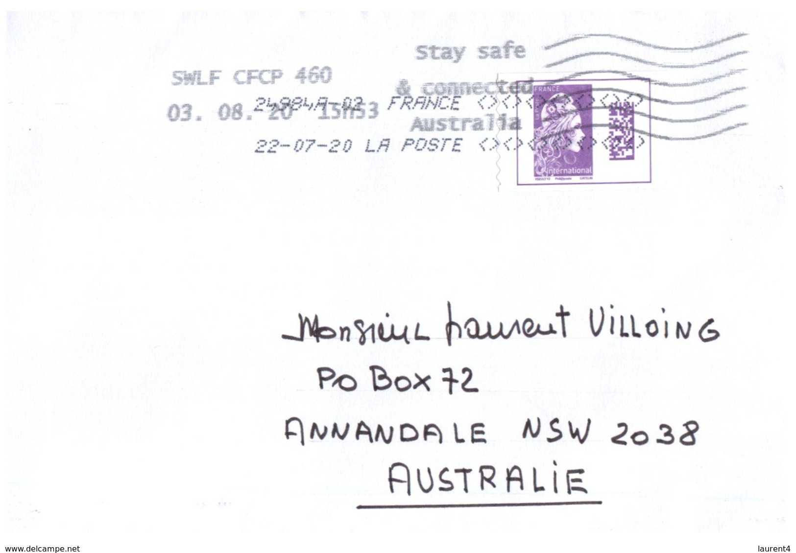 (H 13) France - Posted Letter To Australia (2 Letters / Enveloppes) - Autres & Non Classés