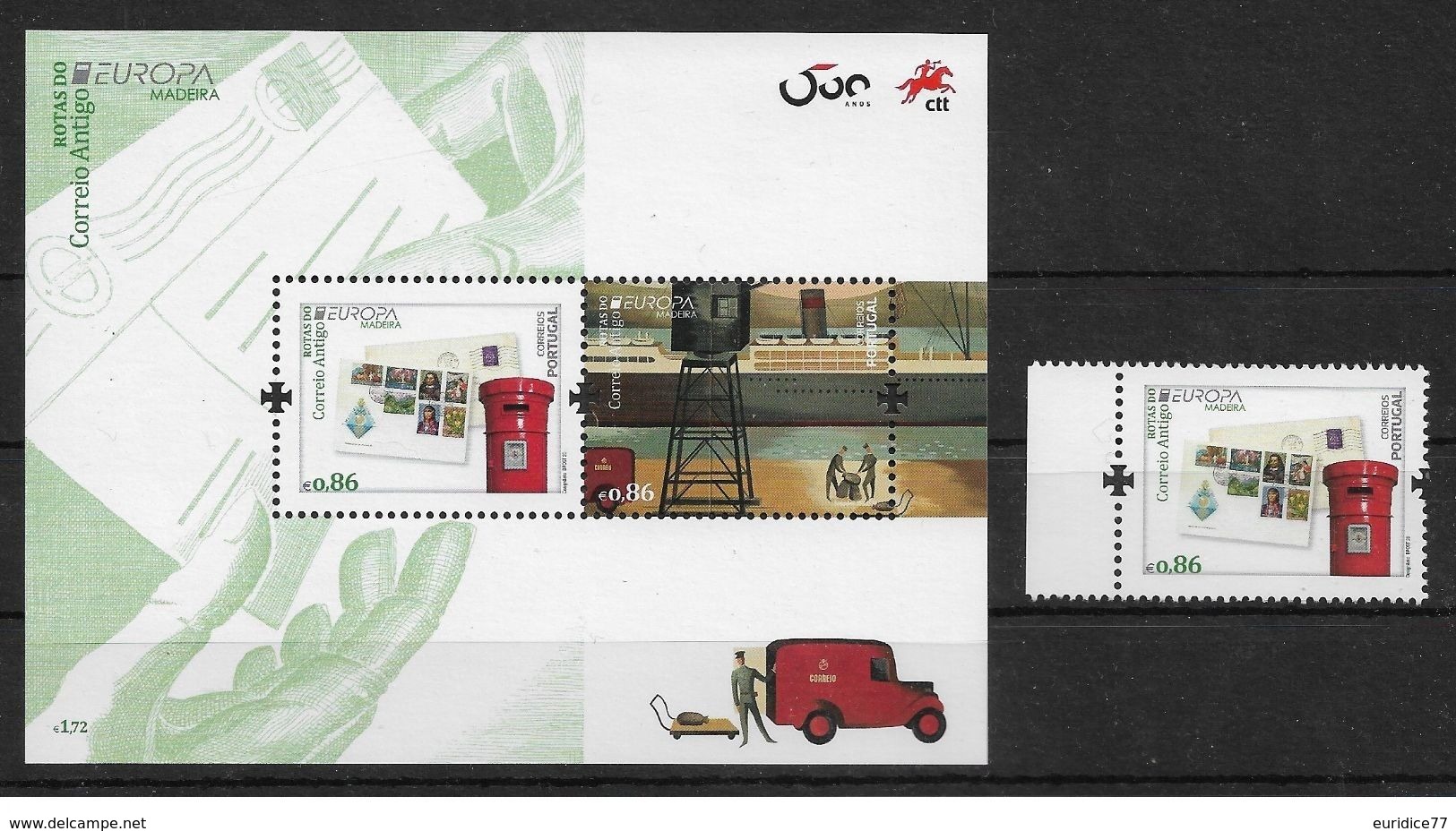 Portugal 2020 - Europa 2020 - Ancient Postal Routes Madeira Stamp Set Mnh - Other & Unclassified