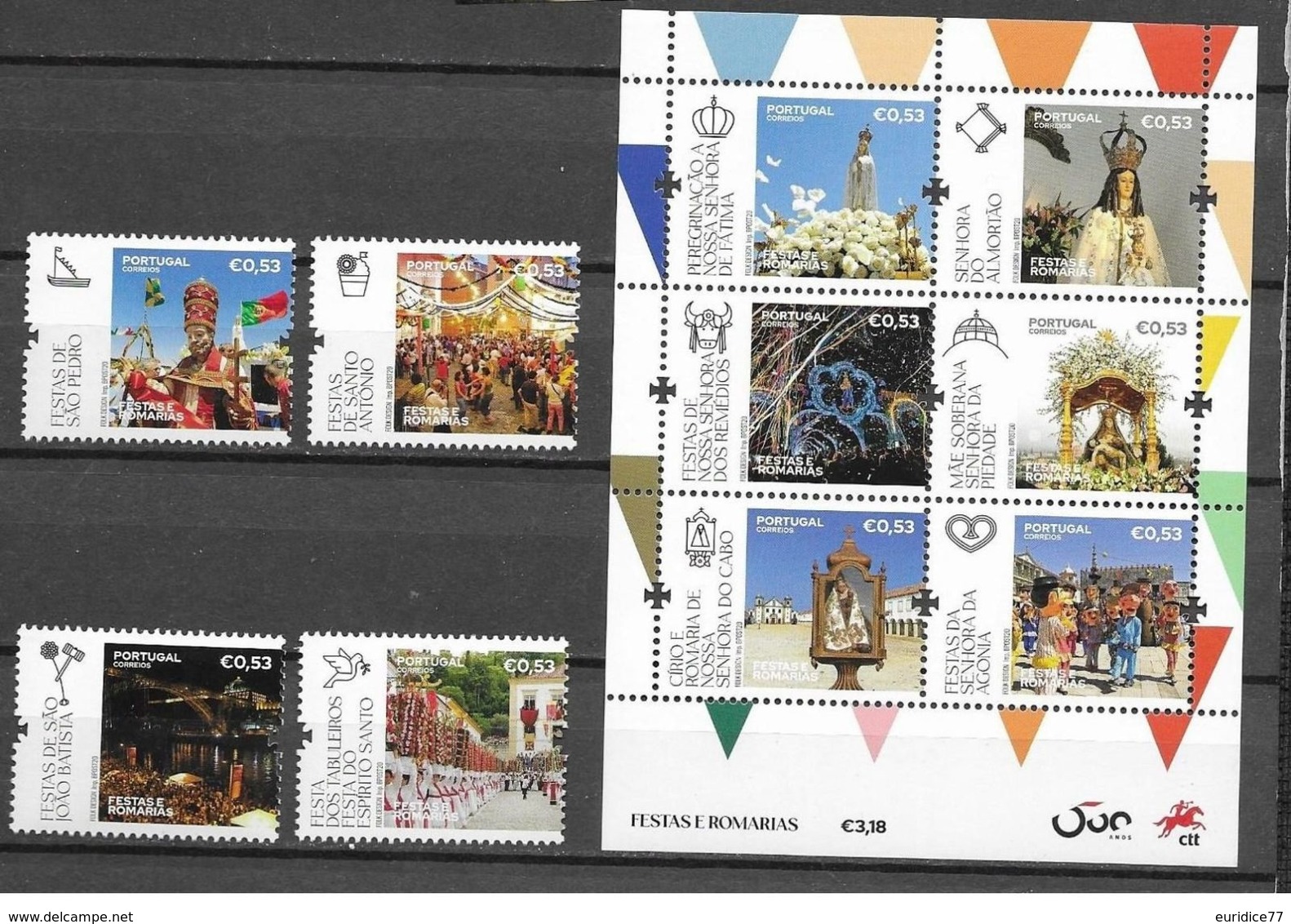 Portugal 2020 - Festivals And Pilgrimages - Places Of Faith Stamp Set Mnh - Sonstige & Ohne Zuordnung