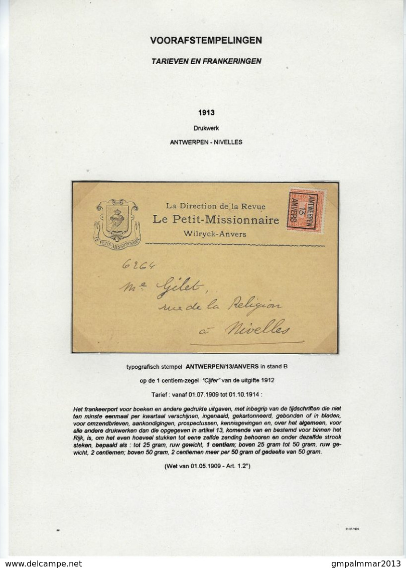 Postkaart Van LE PETIT - MISSIONNAIRE WILRYCK Met Nr. 108 TYPO Nr. 36B ; Zie Scan ! LOT 204/2 - Typo Precancels 1912-14 (Lion)