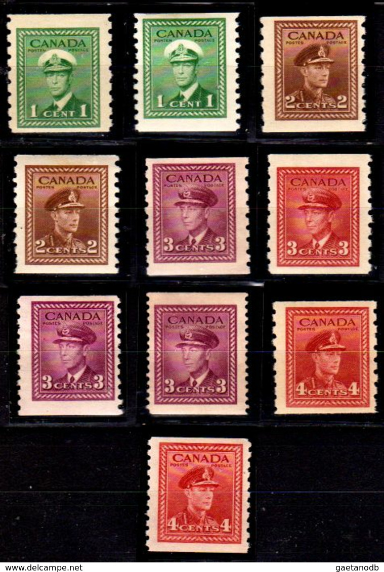 B312-Canada 1943-48 (++/+) MNH/Hinged - Varie Dentellature - Senza Difetti Occulti - - Markenrollen