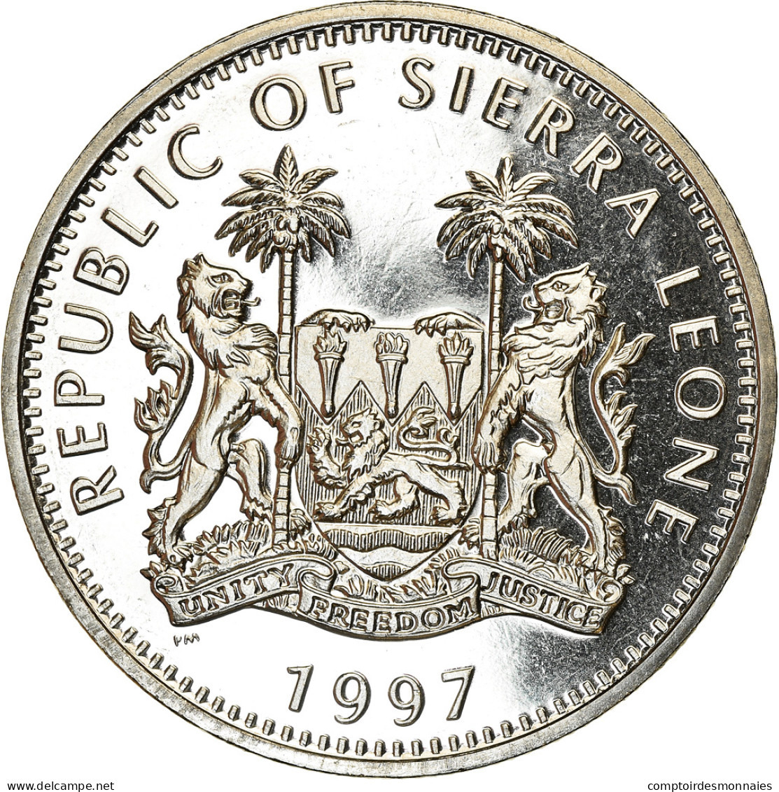 Monnaie, Sierra Leone, Dollar, 1997, British Royal Mint, Lion Couronné, SPL - Sierra Leona