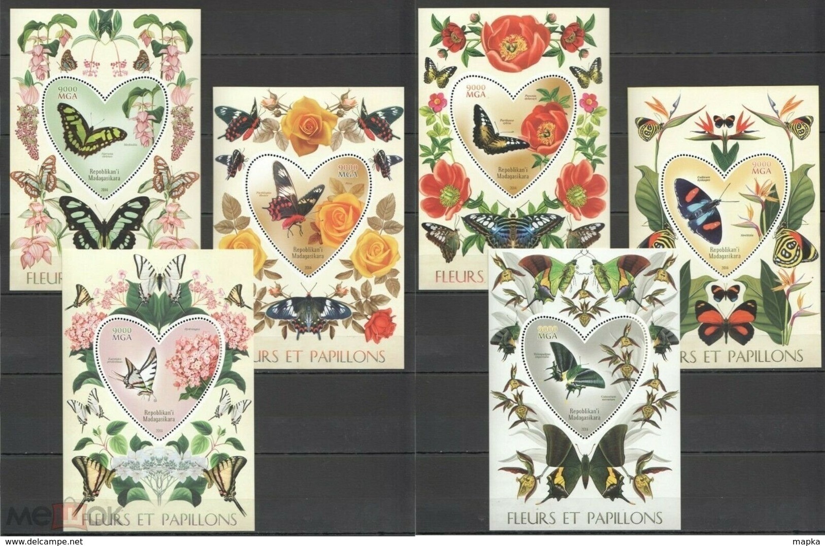 PE469-474 2014 BUTTERFLIES & FLOWERS FLORA & FAUNA 6BL MNH - Autres & Non Classés