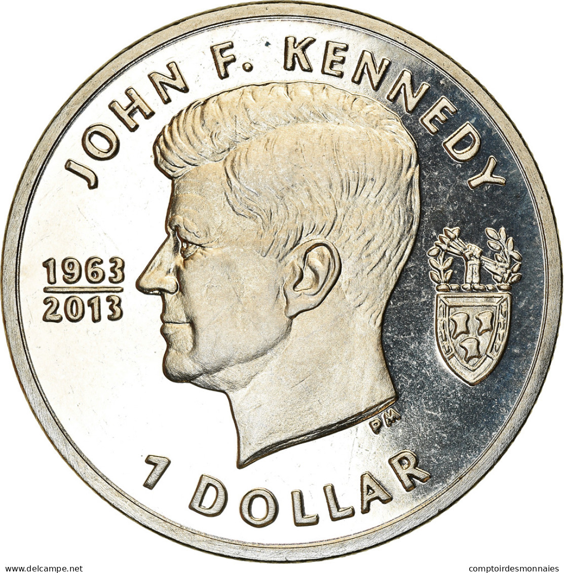 Monnaie, BRITISH VIRGIN ISLANDS, Dollar, 2013, Franklin Mint, John F. Kennedy - British Virgin Islands